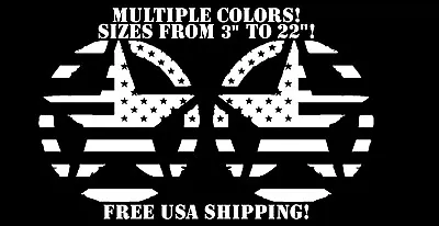 Army Star USA Flag Decal Vinyl Military Distressed Left Right Mirrored Version • $54.34