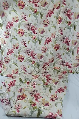 Laura Ashley Floral Gosford Cranberry Curtains Weighted Lined Each 65  W 71  L • £124.99