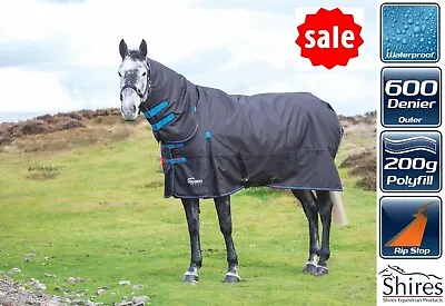 £79.19 • Buy 200G COMBO HORSE TURNOUT RUG Shires Highlander Full Neck Medium Weight Black