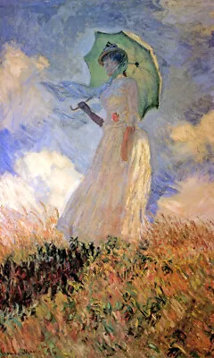 Woman With Umbrella Turned To The Left Painting Outdoors 1886 By Monet Repro • $27.62