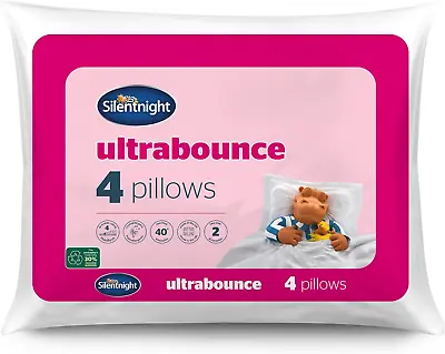 Silentnight Ultrabounce Pillows Pack Of 4 – Medium Support Soft Bouncy Hotel Bed • £17.25