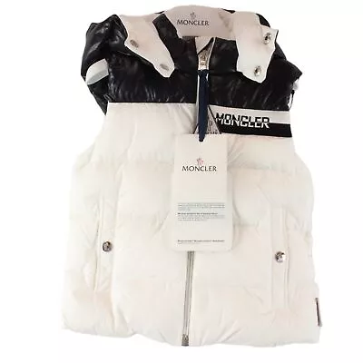 Moncler Nurow Puffer Vest With Detachable Hood In White - Baby Size 2A • $99.99