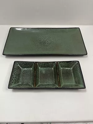 GABBAY Fusion Wasabi Rectanglular Platter 12  And 9  Divider Platter • $15