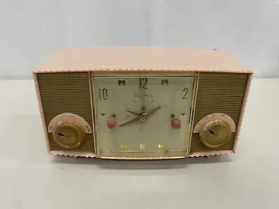 Vintage Fifth Ave Bulova Watch Model 170 Pink Clock Tube AM Radio MCM Retro • $79.99