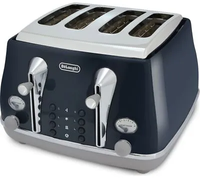 De'Longhi CTOC4003.BL 4 Slice Toaster Icona Capitals With Defrost Function • £36.99