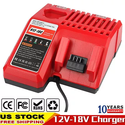 Rapid Charger For Milwaukee 12V-18V Lithium Battery M12 M18 M12-18C 48-59-1812 • $21.92