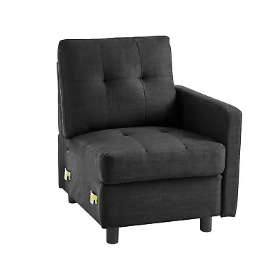 Muti-functional Black L-Shape Home Sofa Couch Reversible Sectional  With Cushion • $175.99