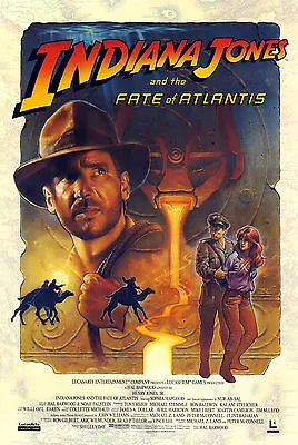 $15.95 • Buy Indiana Jones And The Fate Of Atlantis Game Poster |A3 To A1+| Rare Mac Amiga PC