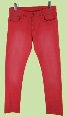 J. LINDEBERG Jay Shaded Stretch Jeans Men's Slim Fit Zip Fly Denim Red W31/L34 • $27.99