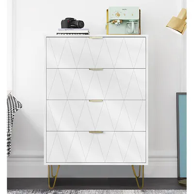$169.99 • Buy 4 Drawer Modern Dresser Drawer Chest Storage Cabinet For Bedroom Living Room