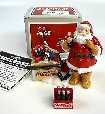 PHB Porcelain Hinged Trinket Box Midwest Cannon Falls Santa Coca Cola Toy Box • $99.99