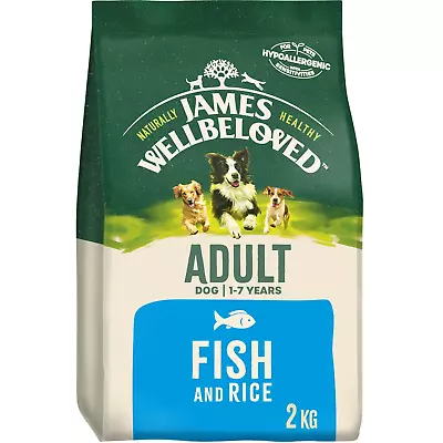 James Wellbeloved Natural Adult Complete Dry Dog Food Biscuits Fish & Rice 2Kg  • £16.48