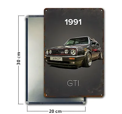 $13.90 • Buy Vw Golf Gti Mk2 Car Metal Poster Wall Decoration Tin Sign 20x30cm Plaque