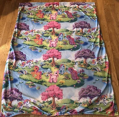 MY LITTLE PONY Vintage Handmade FLEECE BLANKET 64x46 • $50