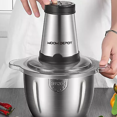 300W Electric Food Chopper Electric Stainless Steel Processor Meat Grinder Mixer • $29.98