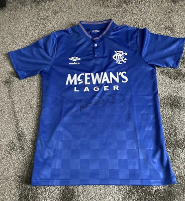 £105 • Buy Graeme Souness Signed Rangers 87/90 Home Football McEwans Lager Shirt COA
