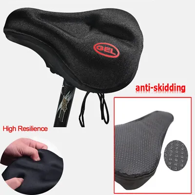 ROCKBROS Cycling Bike Seat Gel Cover Bicycle Padded Soft Comfort Saddle Black • $9.98