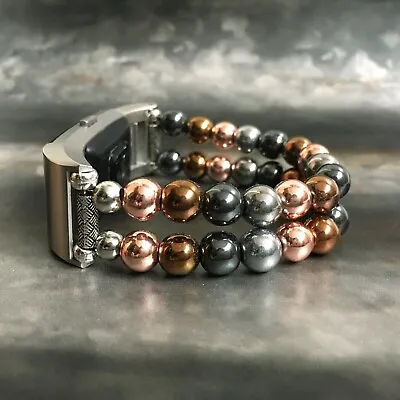Apple Watch Band Women IWatch Jewelry Fitbit Bracelet Rose Gold Silver Hematite • $94.84