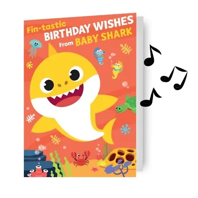 Birthday Card Baby Shark Singing Musical Sound Card Includes Envelope • £4.50