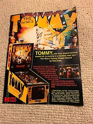 Original 1994 Ad 11- 8 3/8'' Tommy The Who Pinball Data East ARCADE GAME FLYER • $5.49