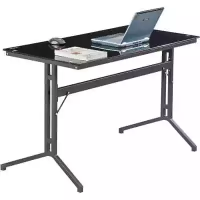 Black Glass Office Desk Computer Gaming Desk • £53.99