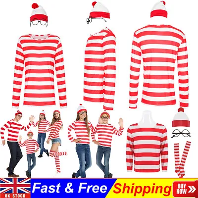 Kids Wheres Wally World Book Day Fancy Dress Childrens Costume Boys Girls Outfit • £14.69