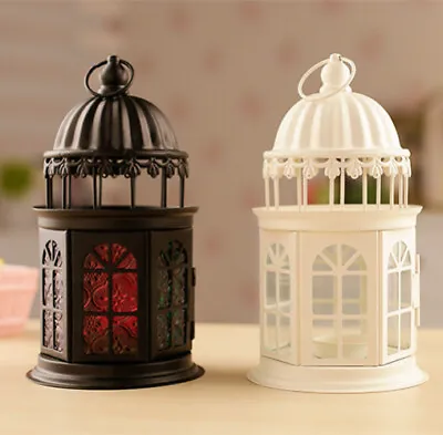 Fairytale Castle Candle Lanterns Glass Candle Holder Multicolor Light Moroccan  • £26.27