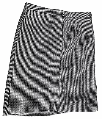 J.Crew Wool Blend Pencil Knee Length Skirt Striped Black Size Mediu Rip In Liner • $7