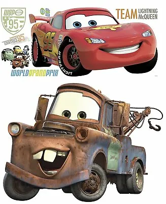 Disney Pixar Cars 2 Lightning McQueen & Mater Peel And Stick Giant Wall Decal • $19.99