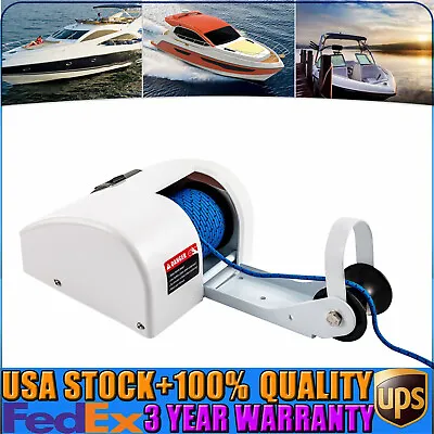 Boat Marine Electric Windlass Anchor Winch + Wireless Remote 45LBS Free Fall 12V • $179.55