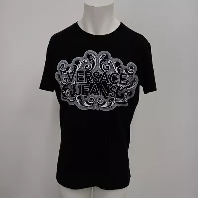 Versace Jeans Logo T Shirt Size Large Mens Black White Brand New With Tags -RMF • £7.99
