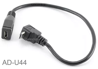 9  USB Micro-B Male Right Angle (Up Position) To Female Extension Cable AD-U44 • $7.95