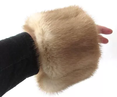 VERY ELEGANT AND CHIC PAIR OF PASTELMINK FUR CUFFS  4 1/2 X 16 1/2 Approx • $105.41