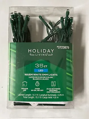 Holiday Living LED 35-Count Lights 5MM Multi-function Warm White Battery Timer • $9.99