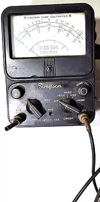 Rare Vintage Simpson Model 303 Vacuum Tube Voltmeter / Ohmmeter-bakelite Case • $80