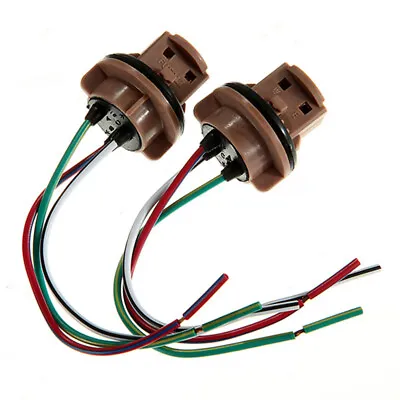 Pair 7443 Bulb Socket Brake Turn Signal Light Harness Wire Tail Plug 7440 T20 • $8.96