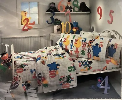 Vintage Sesame Street Numbers Twin Flat & Fitted Bed Sheet Set By Stevens • $29.99
