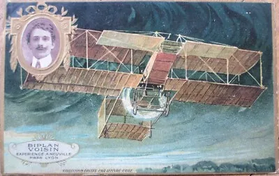 French Aviation 1910 Postcard Biplan Biplane Airplane Voisin Embossed Litho • $19.99