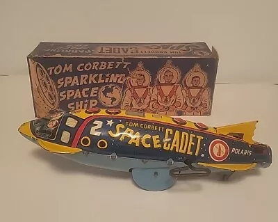 Vintage Marx Tom Corbett Space Cadet Tin Wind Up Rocket Toy With Original Box  • $999.99