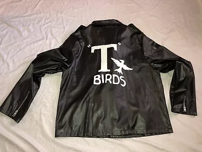 Grease T Birds Jacket Mens XL Black Moto Cosplay Danny Zuko Halloween Costume • $32.99