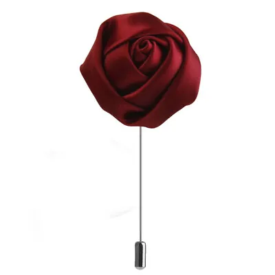 Groom Boutonniere Rose Flower Brooch Red Ties Men Tuxedo Collar Pin Lapel Brooch • $7.31