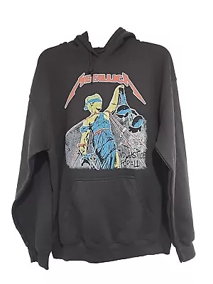 New Metallica And Justice For All Mens Medium Fleece Black Hoodie Sweatshirt • $39