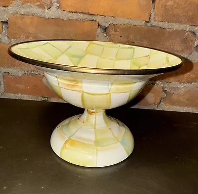 MacKenzie Childs Parchment Check Enamel Small Footed Compote • $125