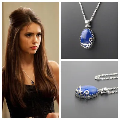 Vampire Diaries Katherine Pierce Daylight Lapis Necklace 925 Sterling Silver • $49.99