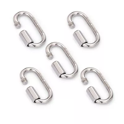 $11.99 • Buy 2.3 Inch Stainless Steel Chain Quick Links, 5 Pack Screw Locking Hooks, 880 Lbs