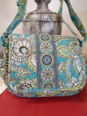 Vera Bradley Retired Peacock Pattern Purse Messenger Crossbody Lindsay • $30