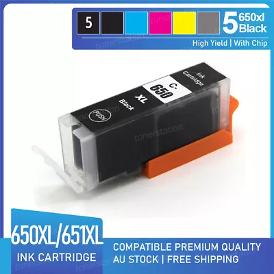 5x Ink Cartridge PGI650XL BLACK For Canon Pixma MG6460 MG6660 MG7160 Printer • $14.80