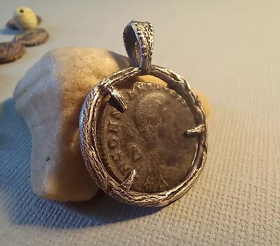 Silver Jewelry Pendant With Authentic Roman Antique Coin • $185