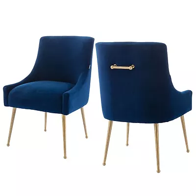 Clihome Velvet Dinning Chair (Set Of 2) Room Upholstered Chair With Metal Legs • $329.99