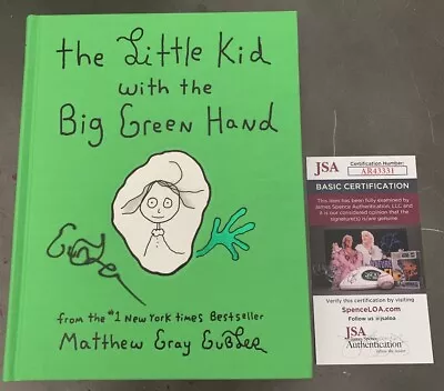 Matthew Gray Gubler Signed Little Kid W/ The Big Green Hand Book Jsa Ar43331 Coa • $149.99